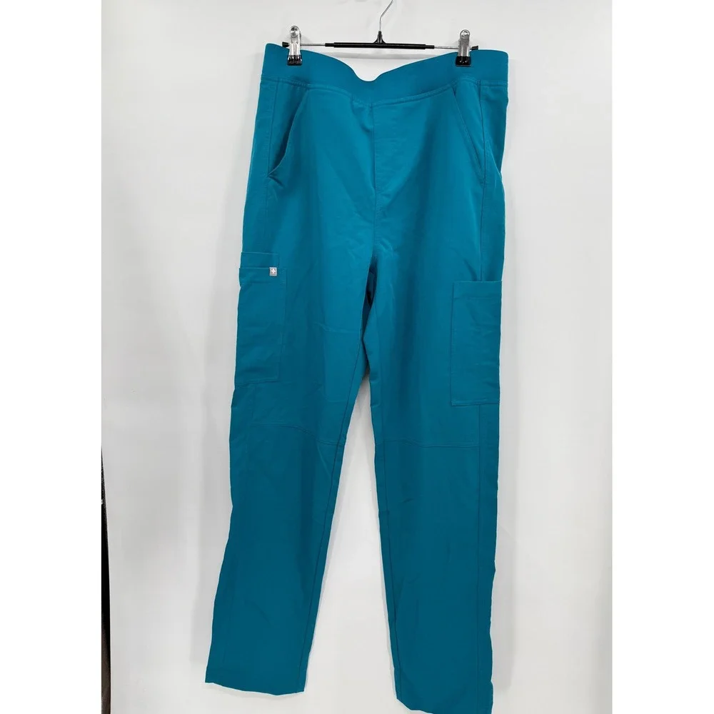 FIGS M/T Scrub Pants Mens Teal Blue Technical Collection Cargo Straight Tall